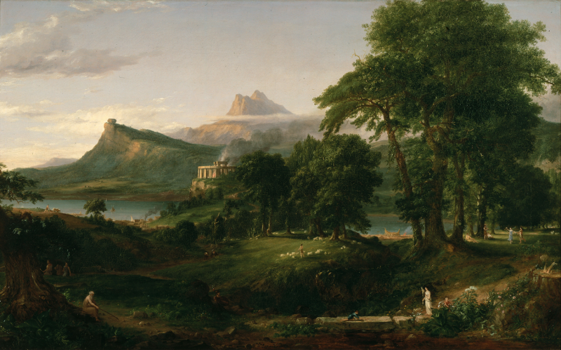 Painting of fields by thomas cole