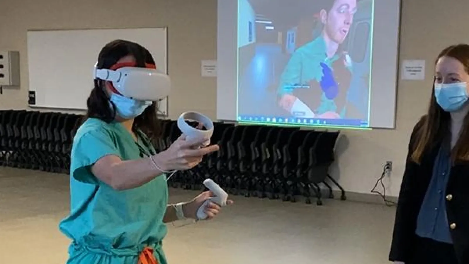image of a first responder testing the VR training application