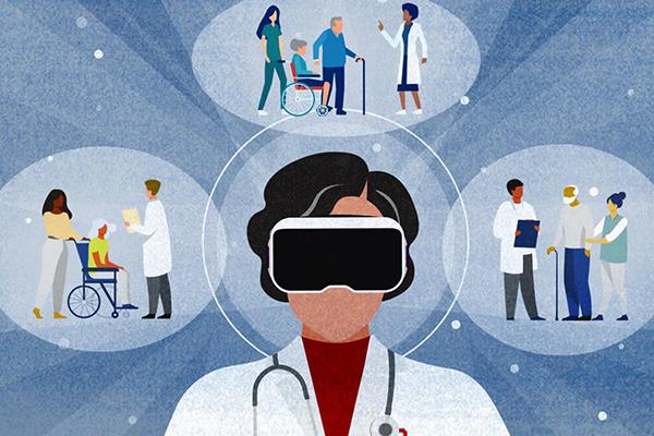 News story graphic for using VR to build empathy for people with dementia