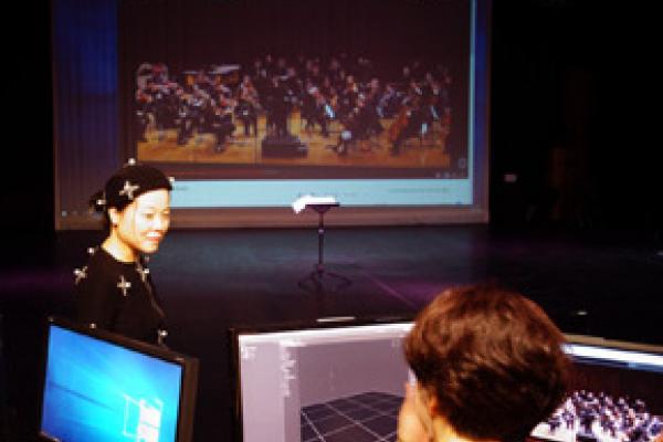 Motion Capturing Visiting Conductor, Dr. Ching-Chun Lai Dr Ching-Chun Lai picture in motion capture studio