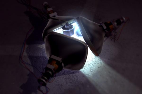 Three lights facing each other