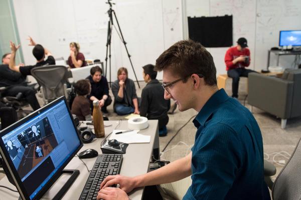 Student on computer